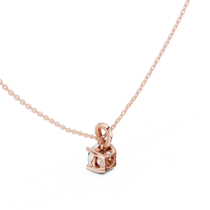 Lunaria Cushion Solitaire Diamond Pendant
