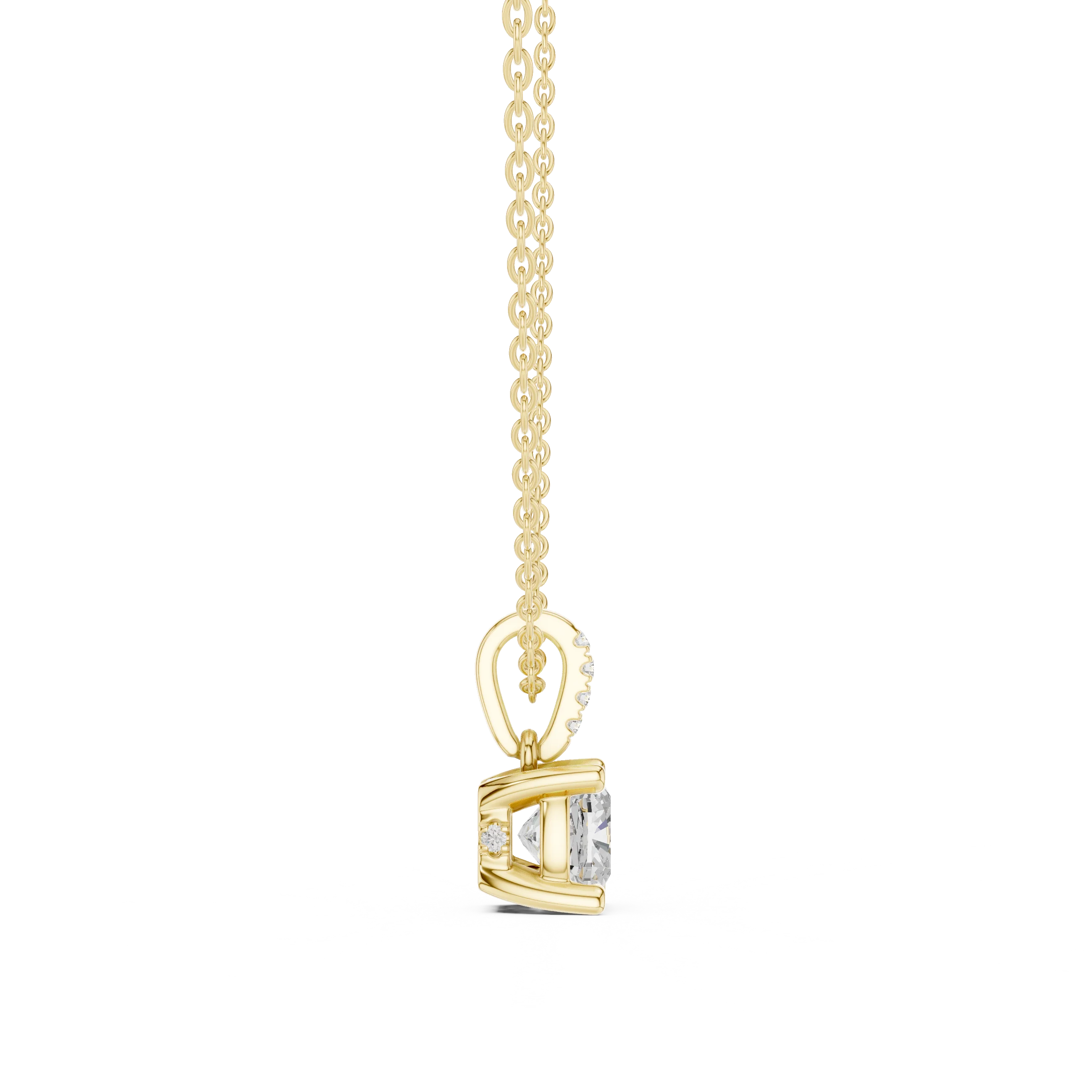 Lunaria Cushion Solitaire Diamond Pendant