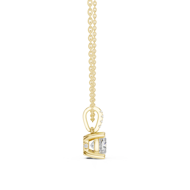 Lunaria Cushion Solitaire Diamond Pendant