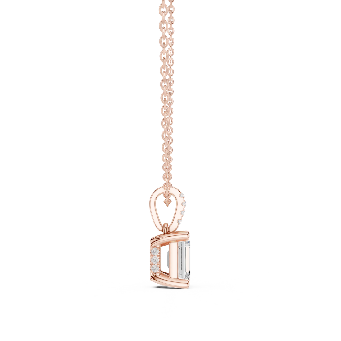 Verona Emerald Solitaire Diamond Pendant