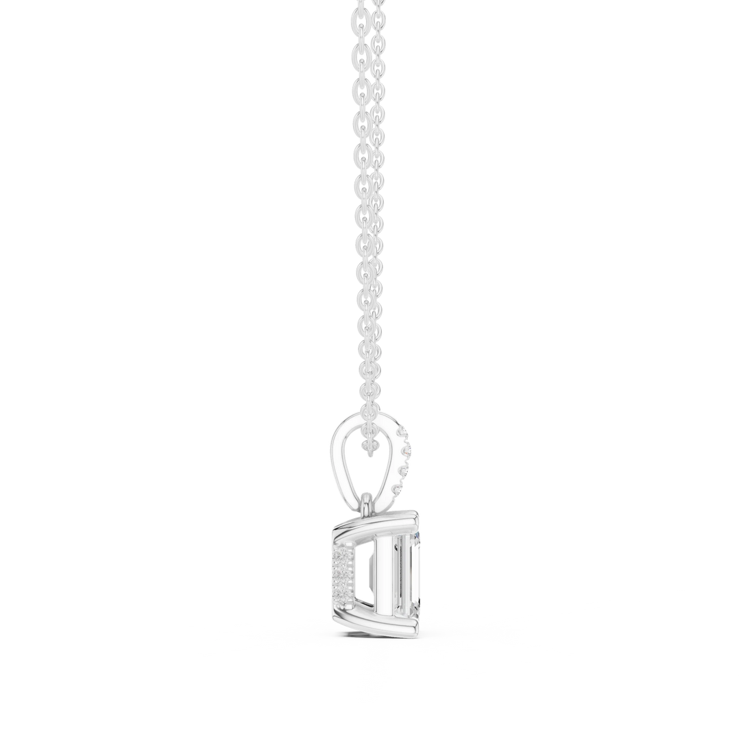 Verona Emerald Solitaire Diamond Pendant