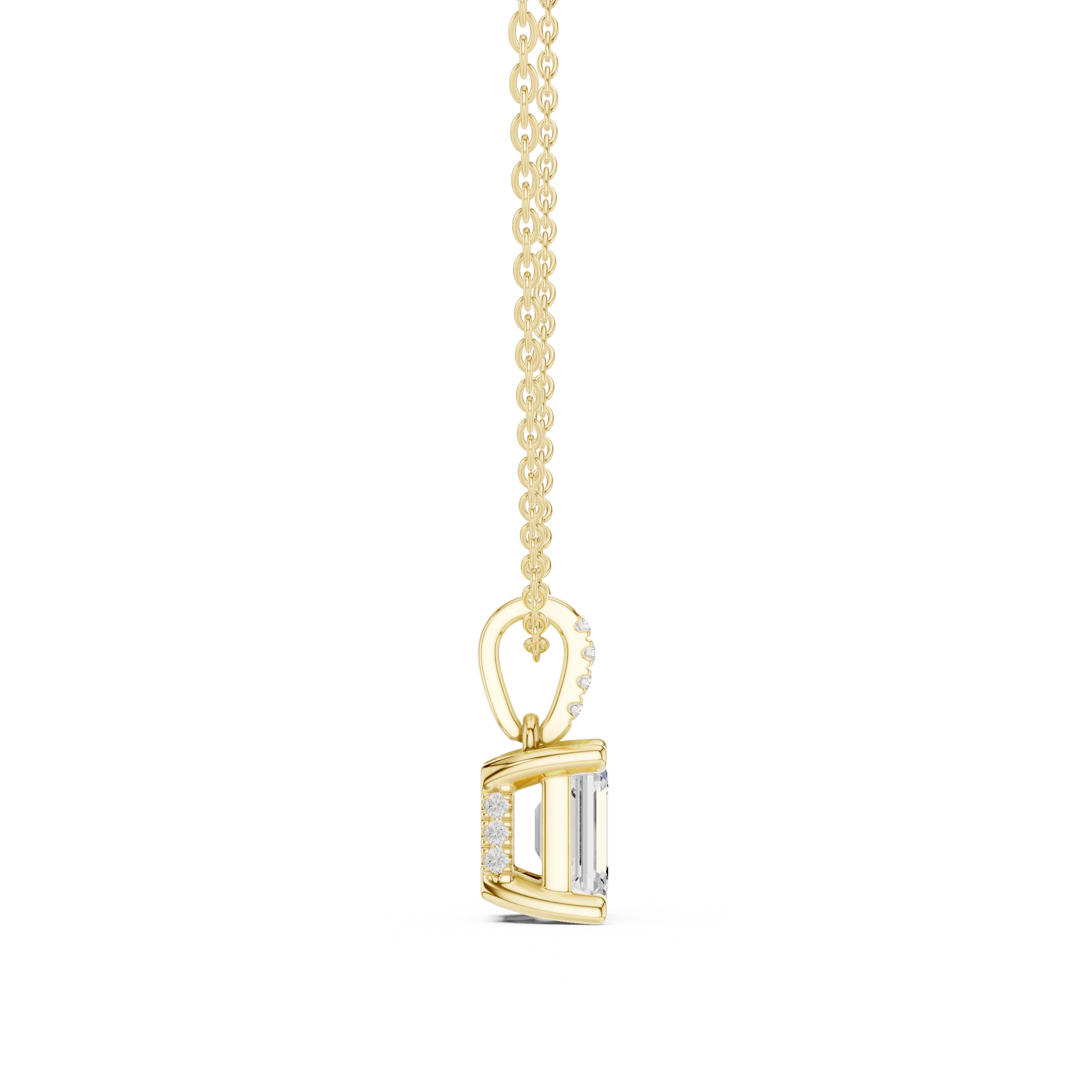 Verona Emerald Solitaire Diamond Pendant