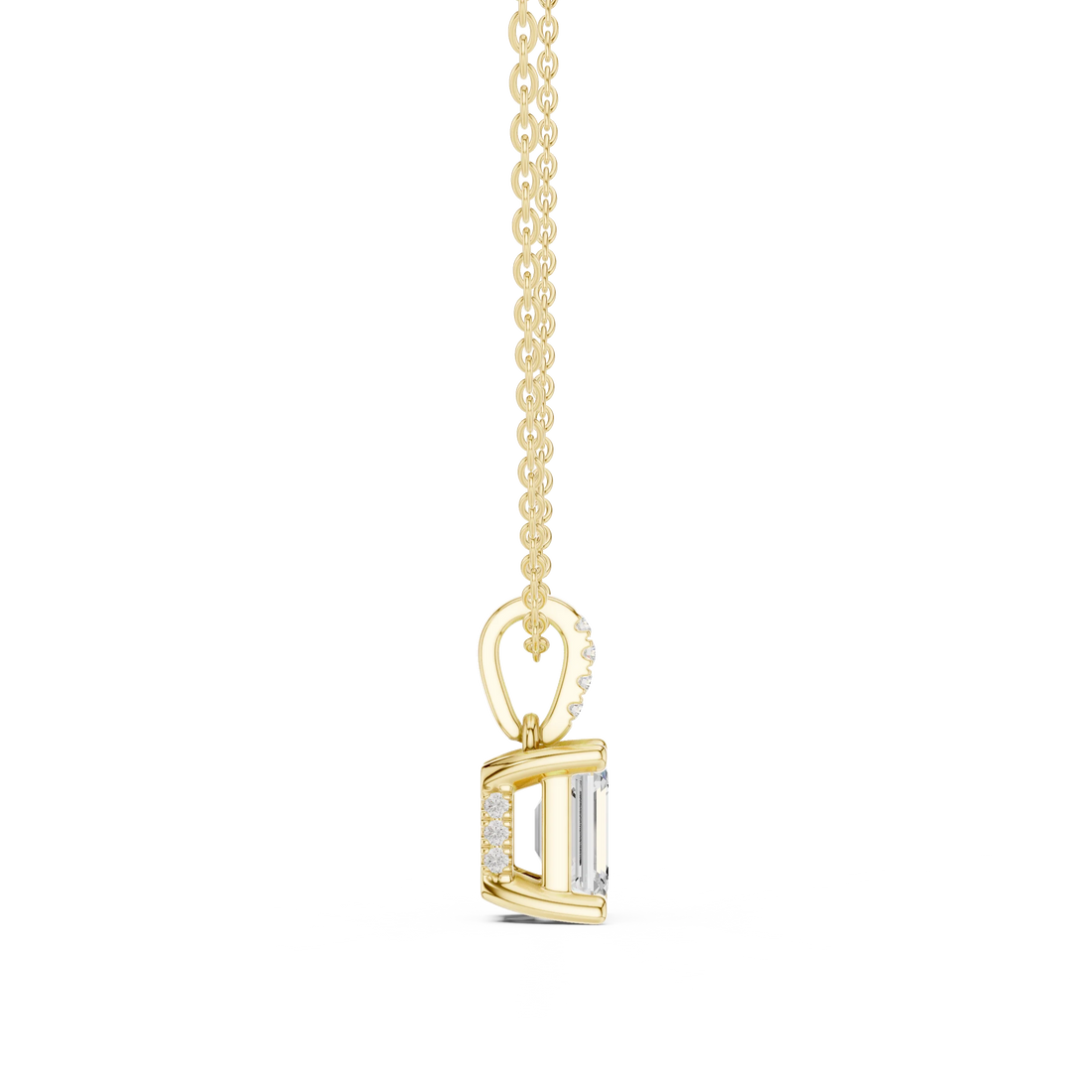 Verona Emerald Solitaire Diamond Pendant