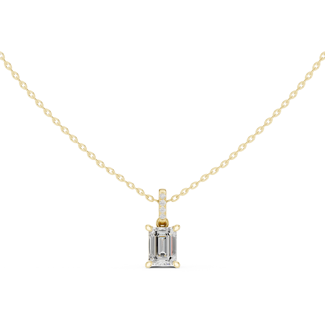 Verona Emerald Solitaire Diamond Pendant