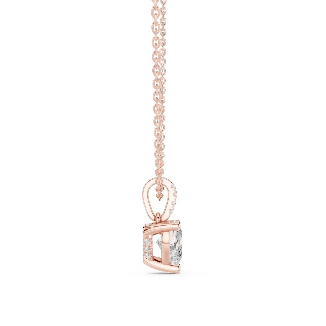 Amoria Heart Solitaire Diamond Pendant