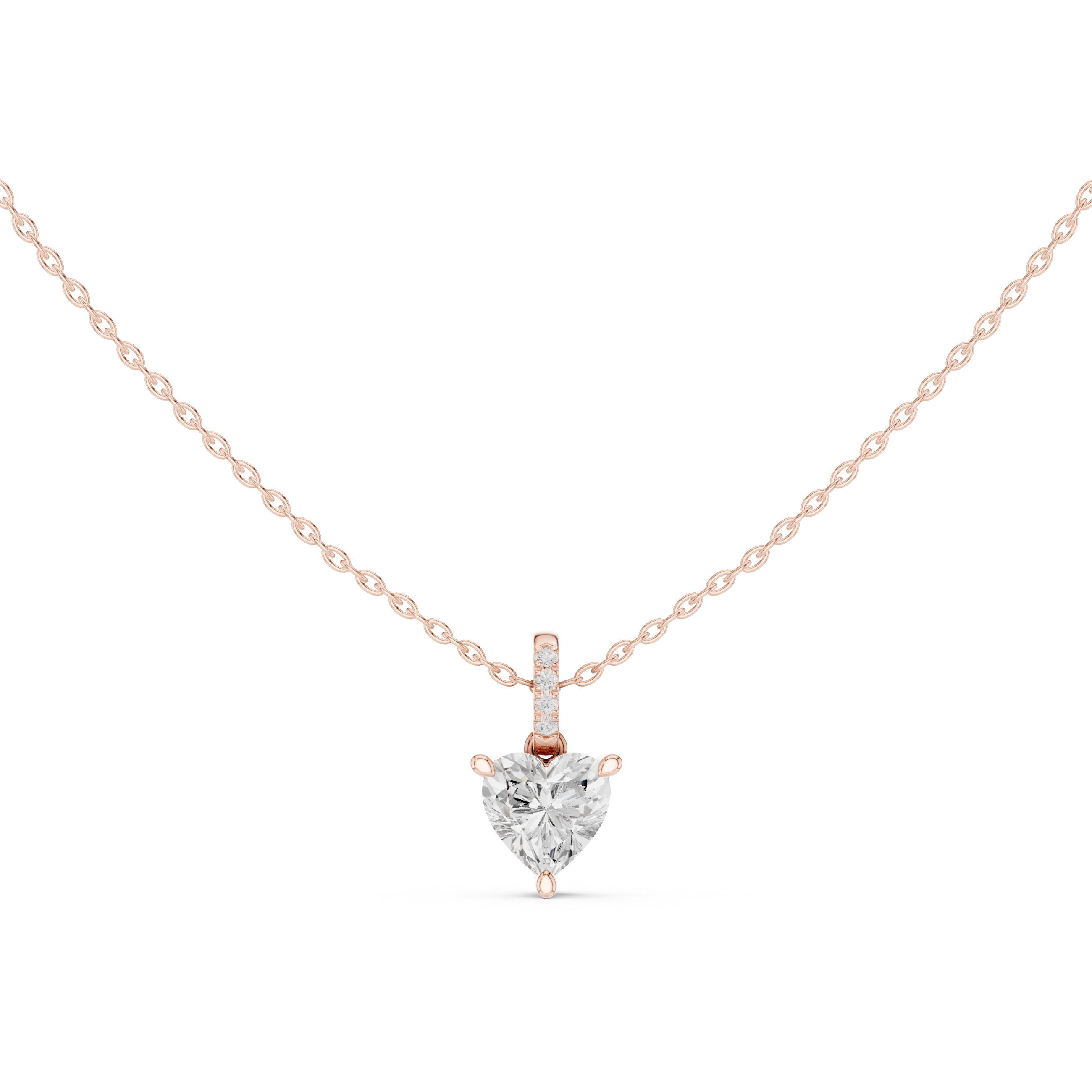 Amoria Heart Solitaire Diamond Pendant