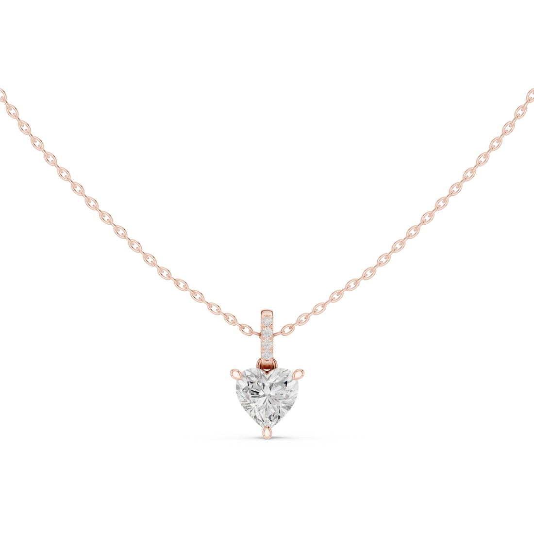 Amoria Heart Solitaire Diamond Pendant