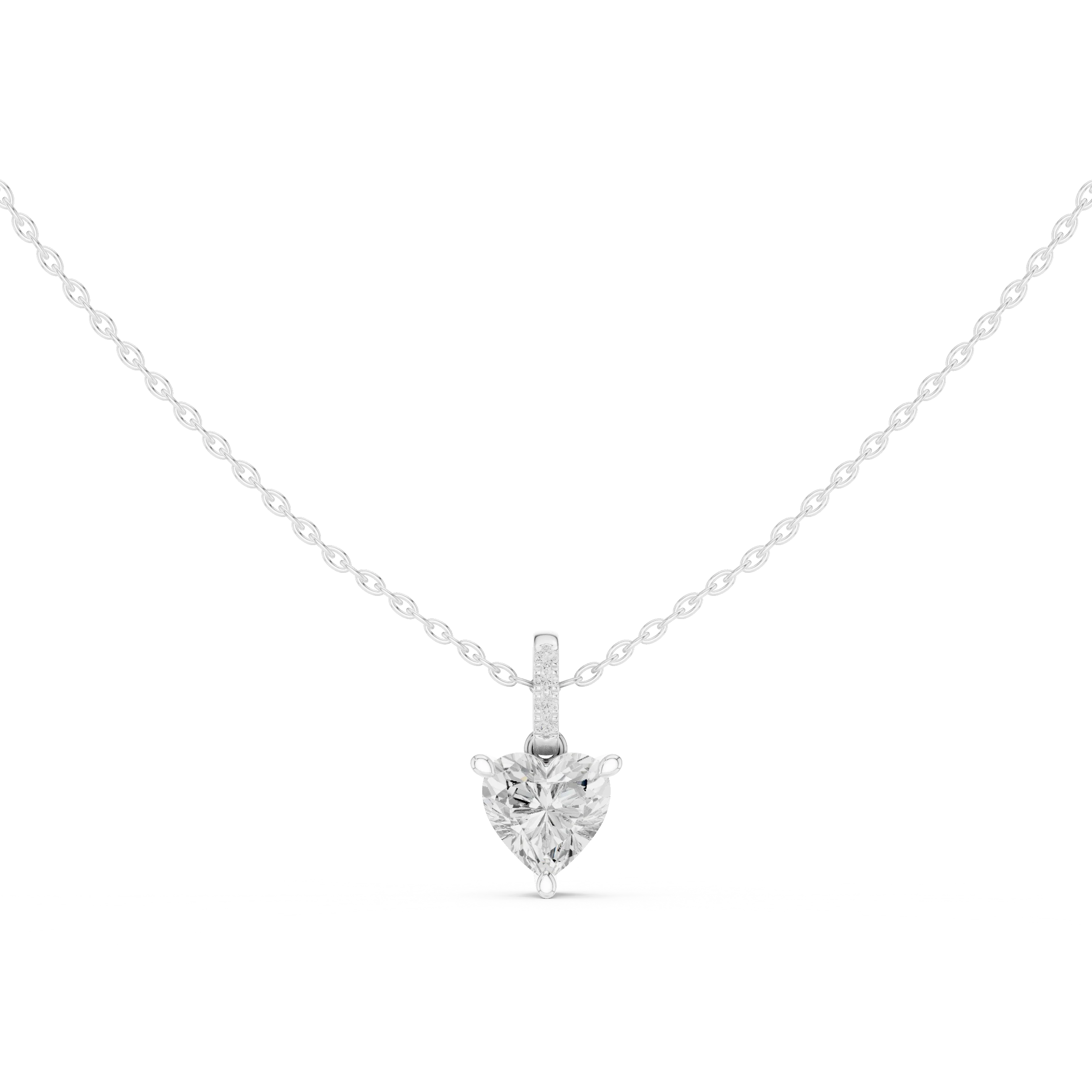 Amoria Heart Solitaire Diamond Pendant