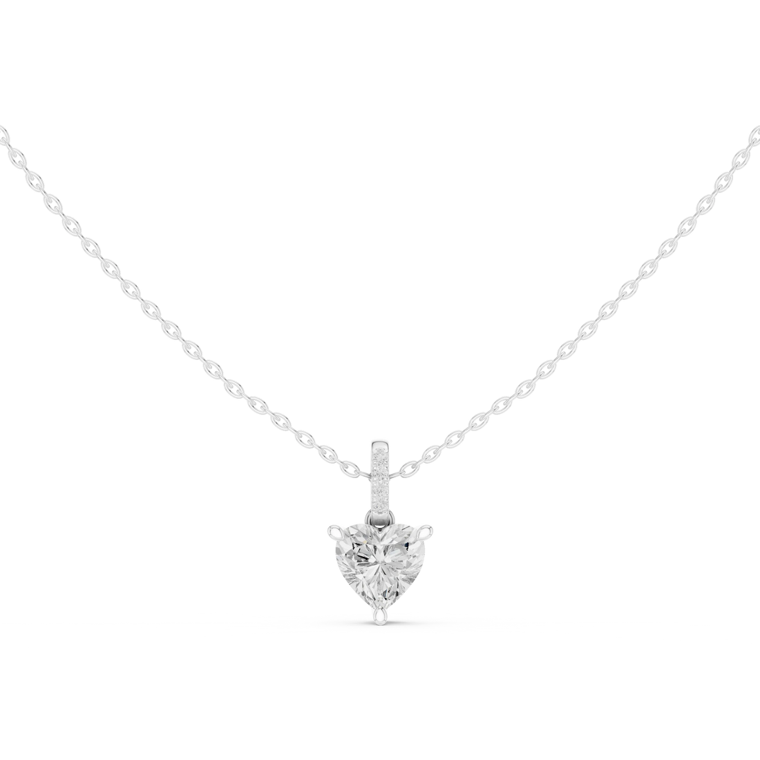 Amoria Heart Solitaire Diamond Pendant