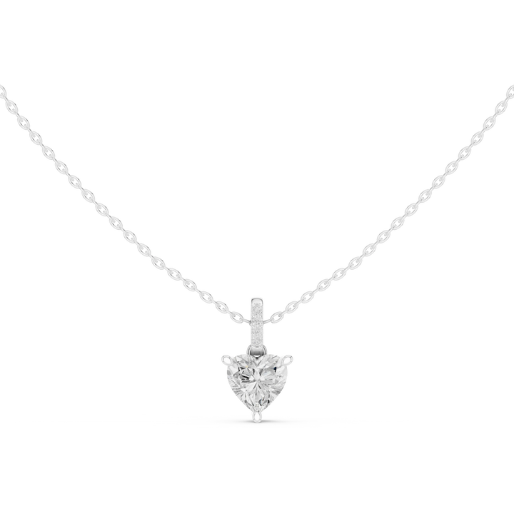 Amoria Heart Solitaire Diamond Pendant