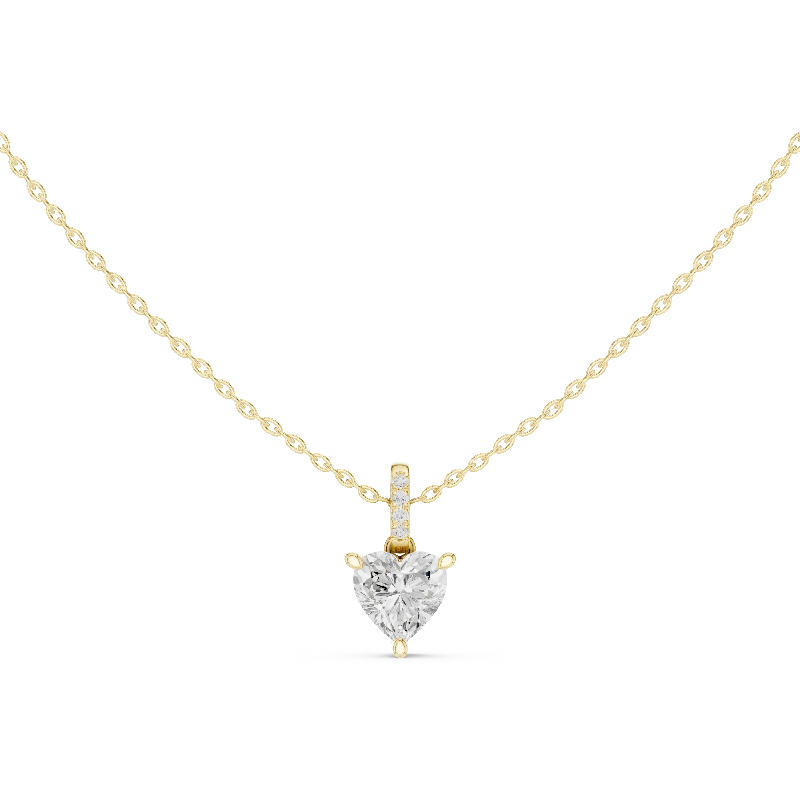 Amoria Heart Solitaire Diamond Pendant