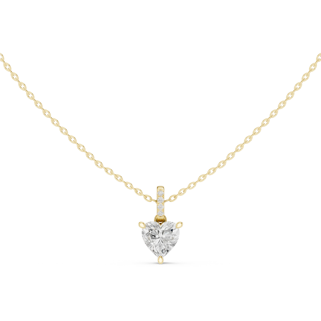 Amoria Heart Solitaire Diamond Pendant