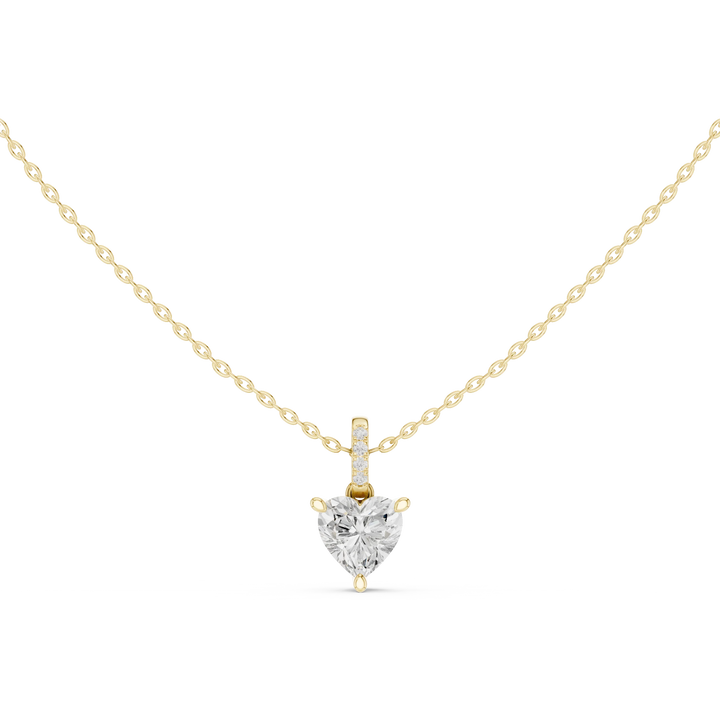 Amoria Heart Solitaire Diamond Pendant