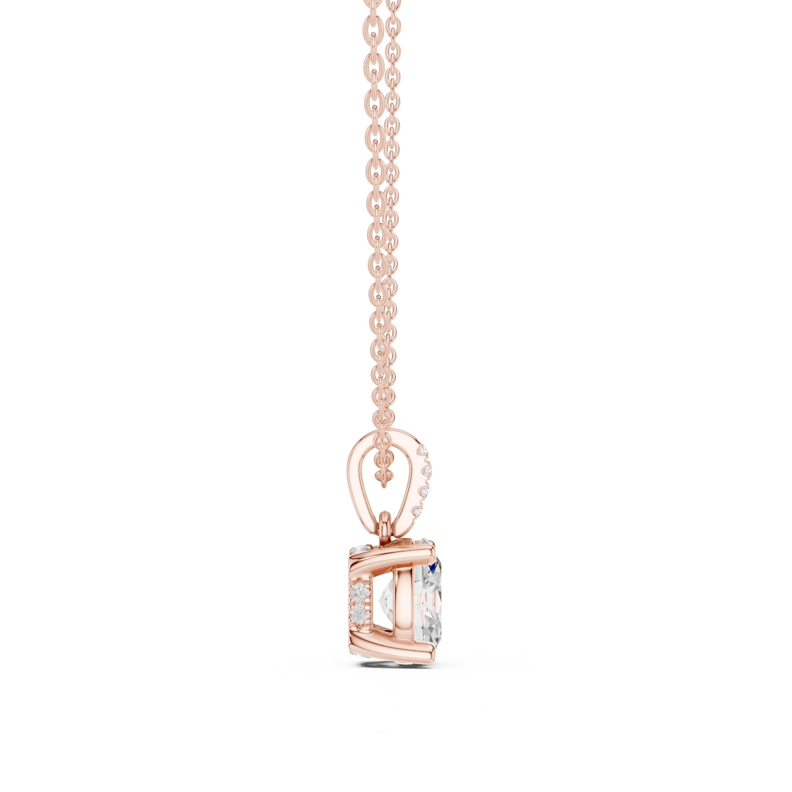 Elara Oval Solitaire Diamond Pendant