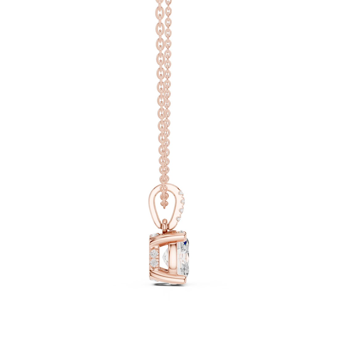 Elara Oval Solitaire Diamond Pendant