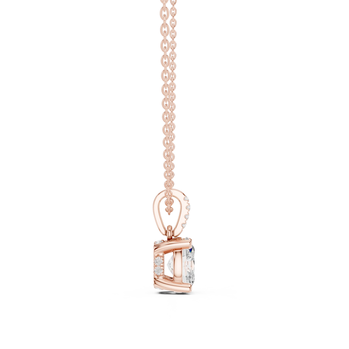 Elara Oval Solitaire Diamond Pendant