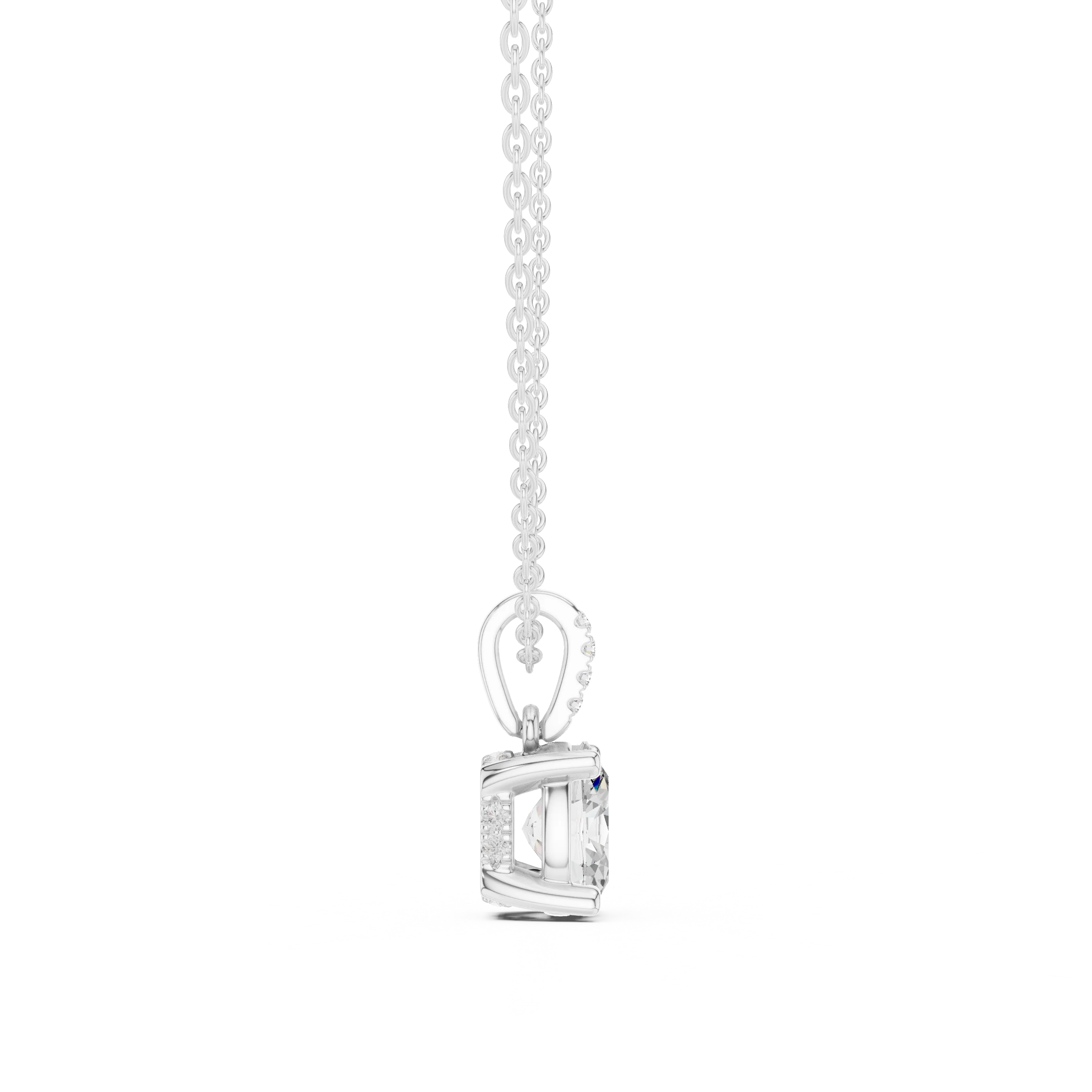 Elara Oval Solitaire Diamond Pendant
