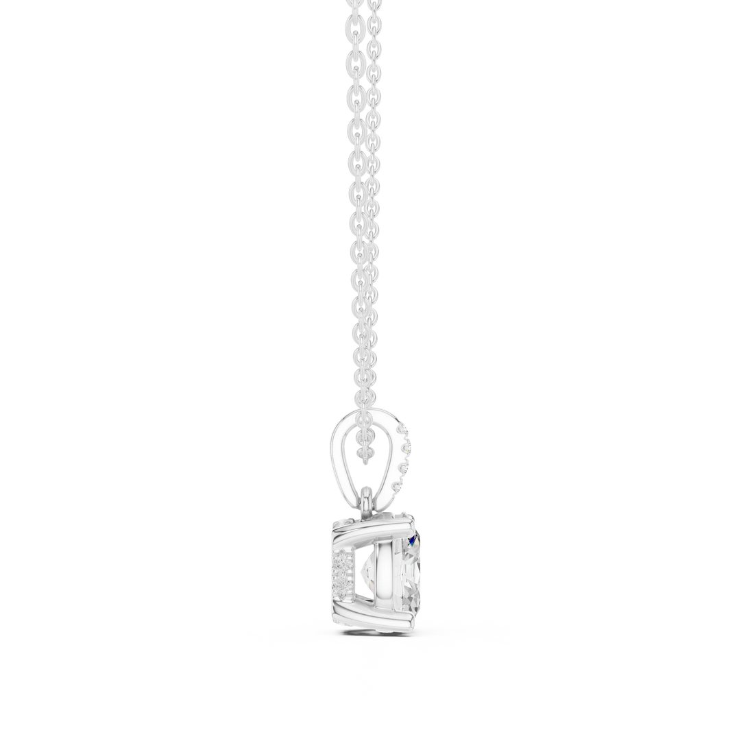 Elara Oval Solitaire Diamond Pendant