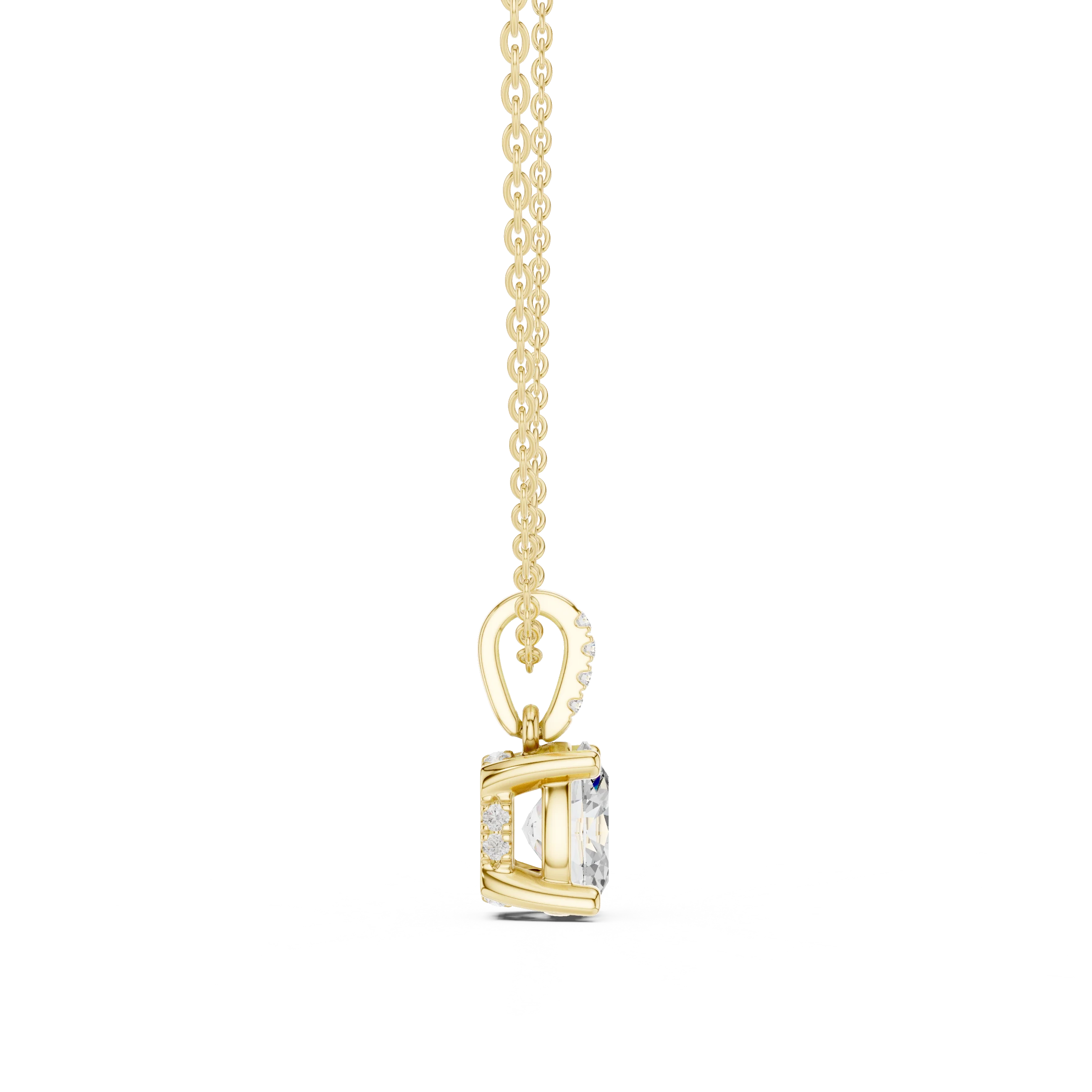 Elara Oval Solitaire Diamond Pendant