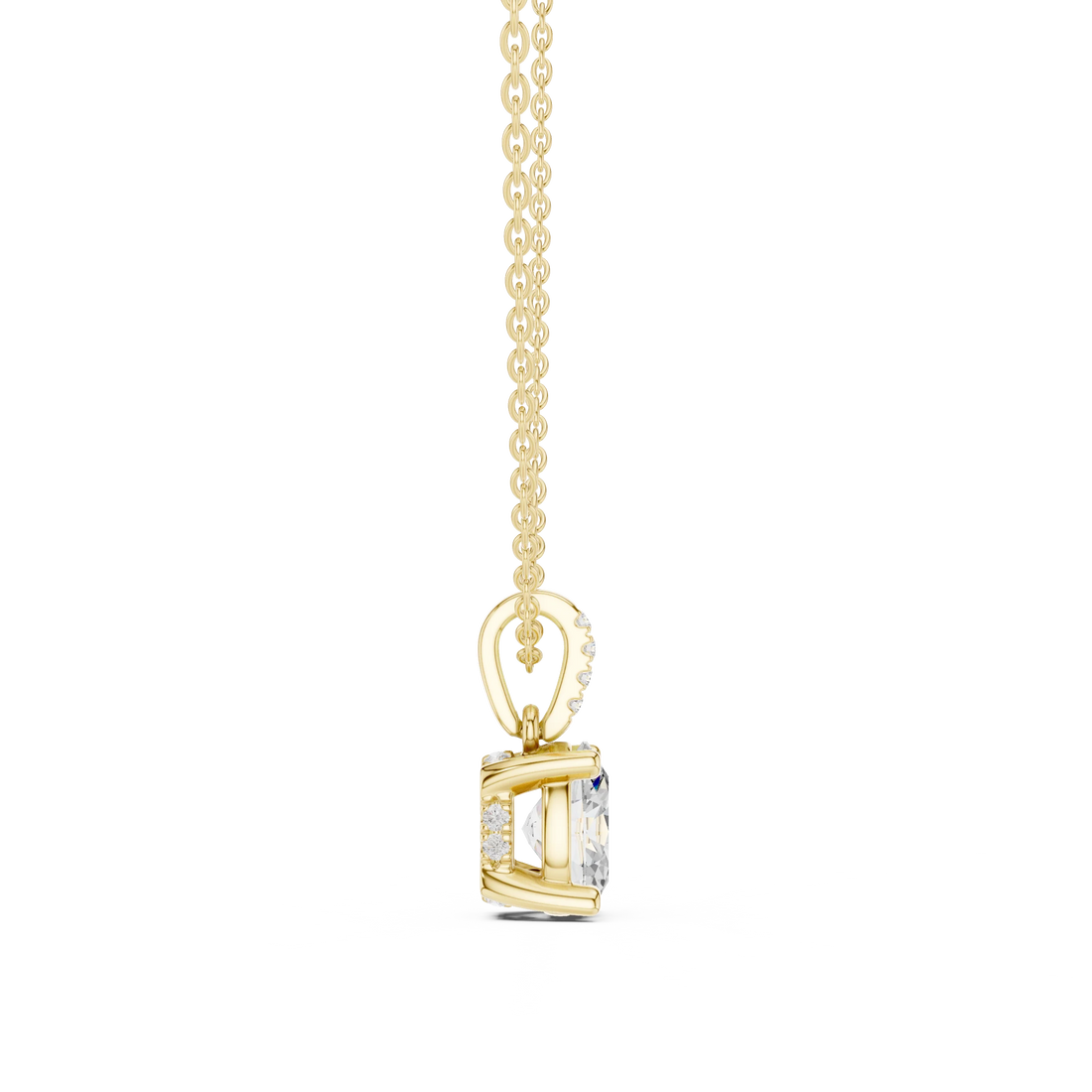 Elara Oval Solitaire Diamond Pendant