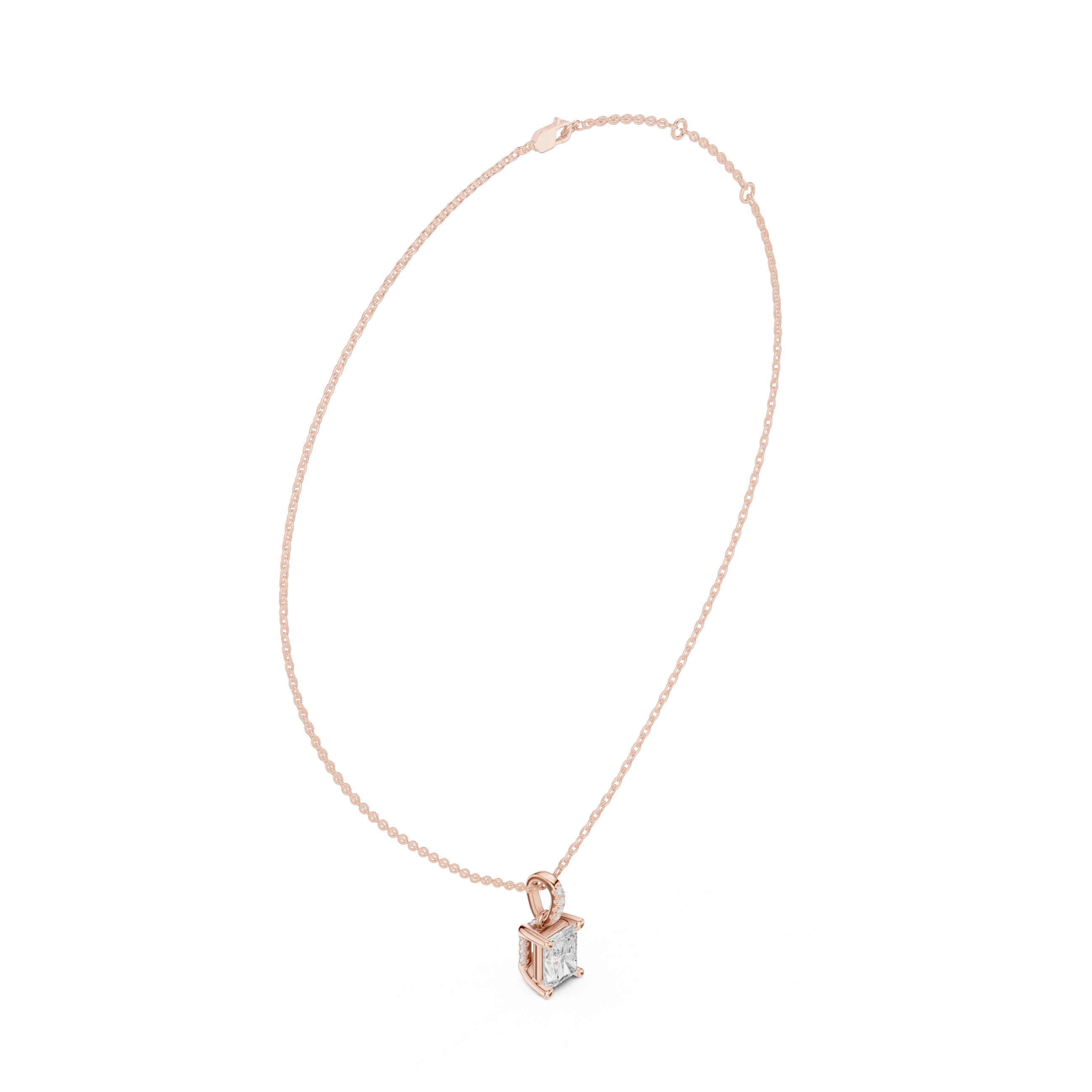Luminara Radiant Solitaire Diamond Pendant
