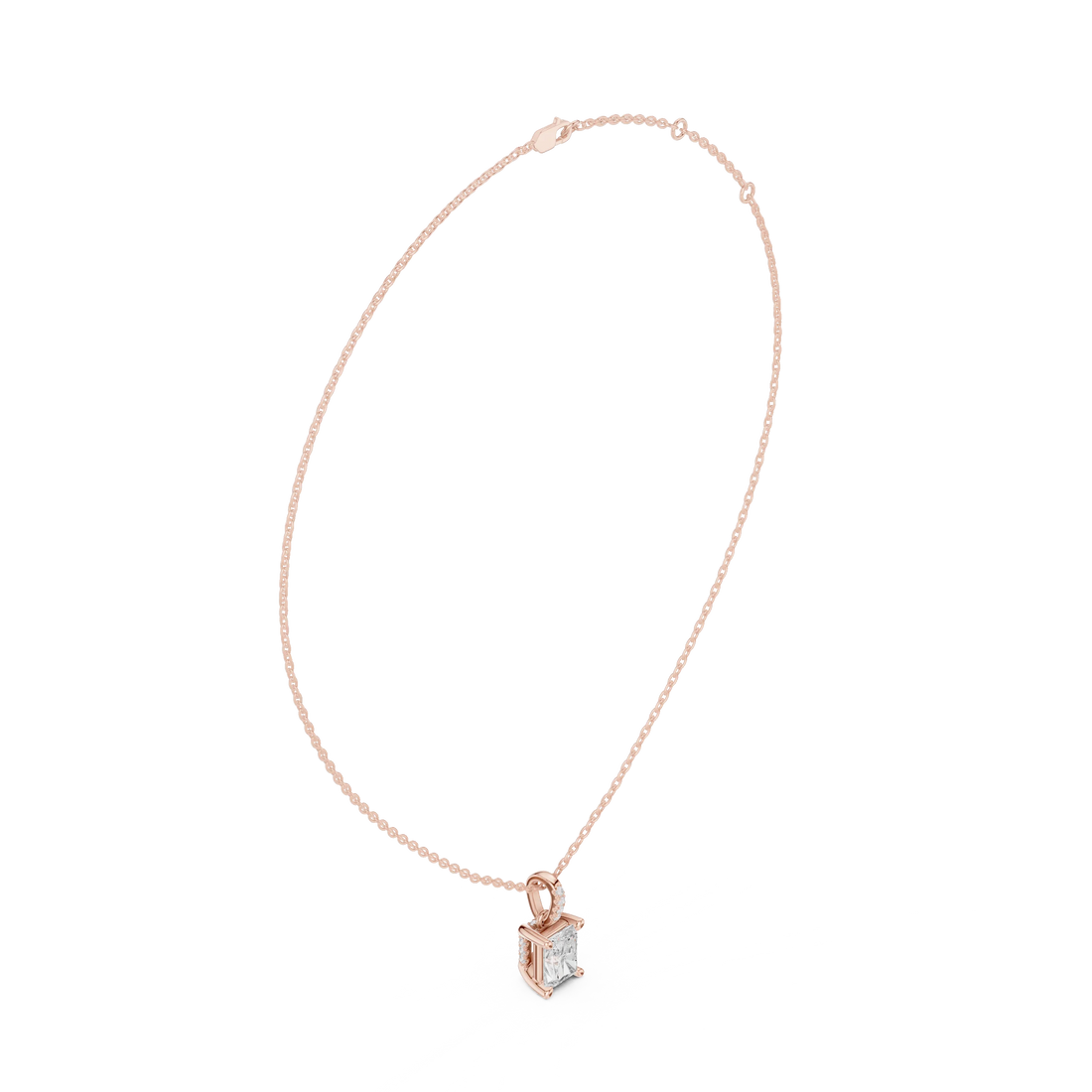 Luminara Radiant Solitaire Diamond Pendant