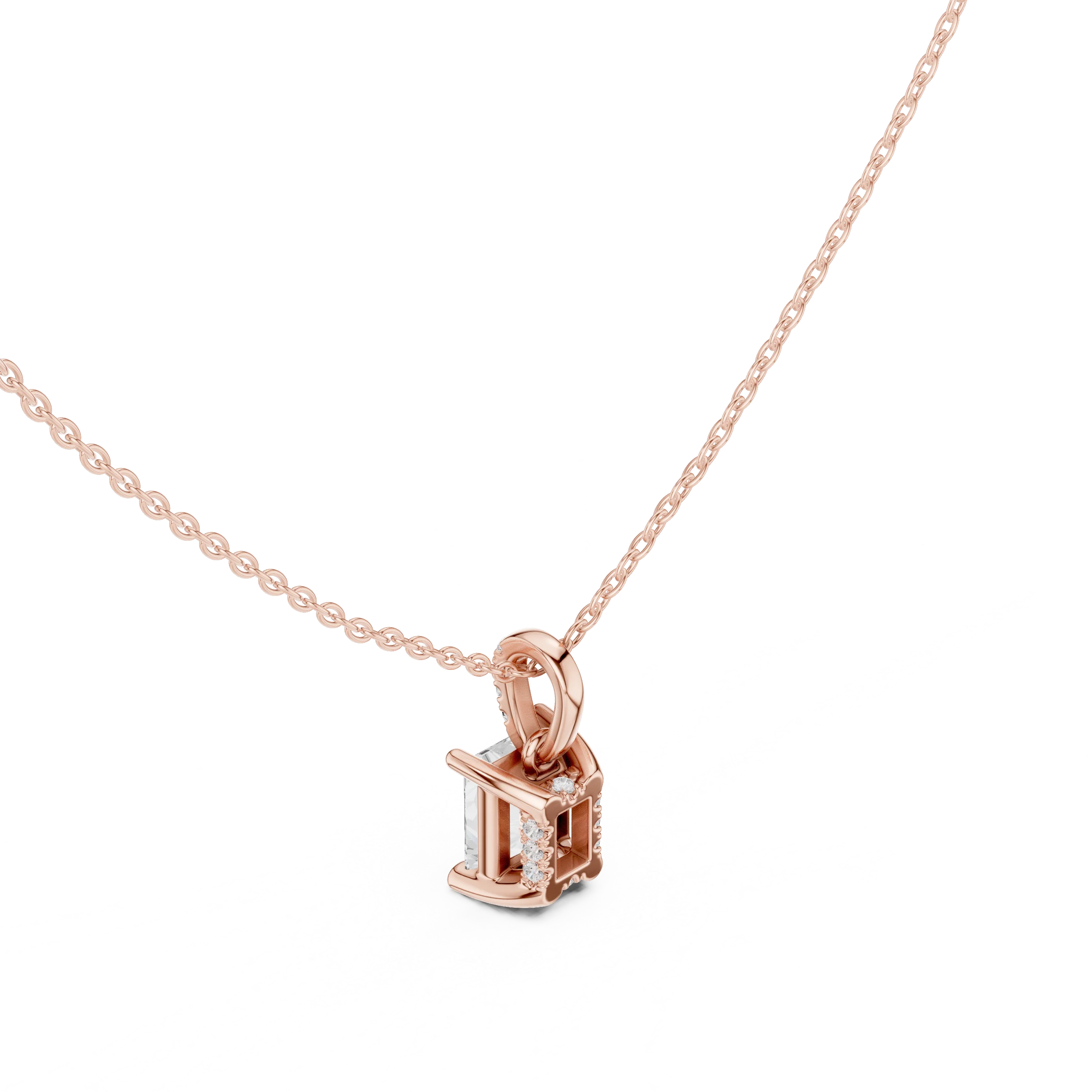Luminara Radiant Solitaire Diamond Pendant