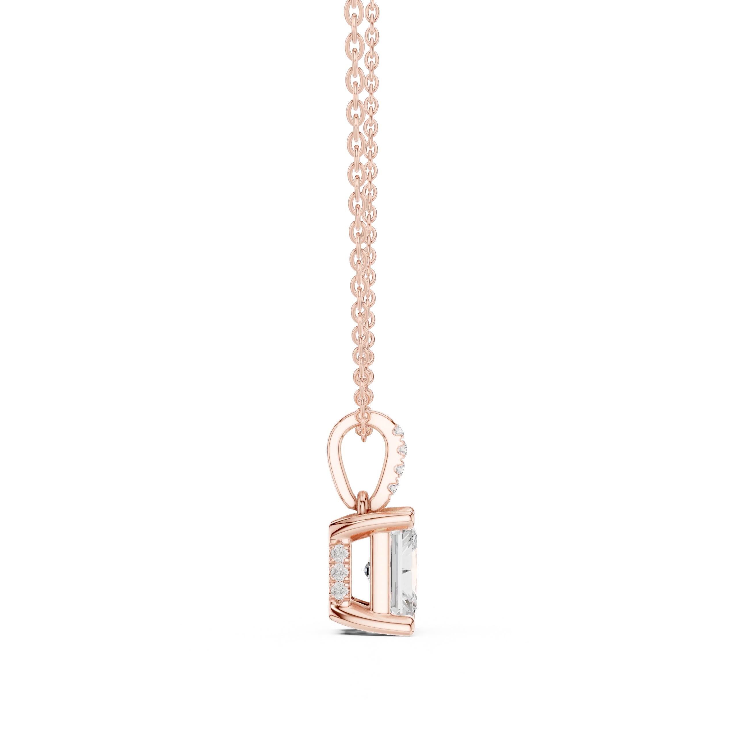Luminara Radiant Solitaire Diamond Pendant