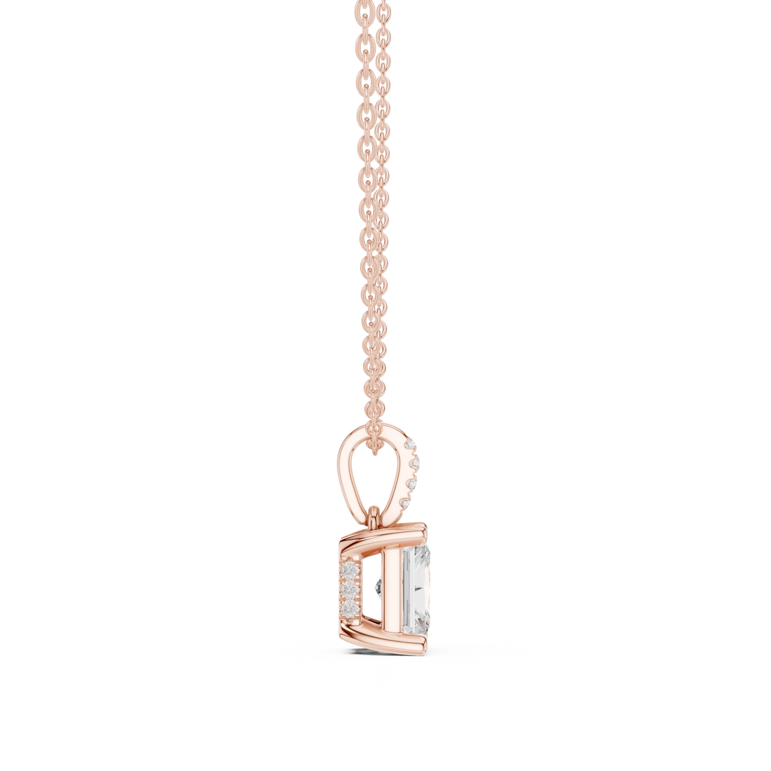 Luminara Radiant Solitaire Diamond Pendant