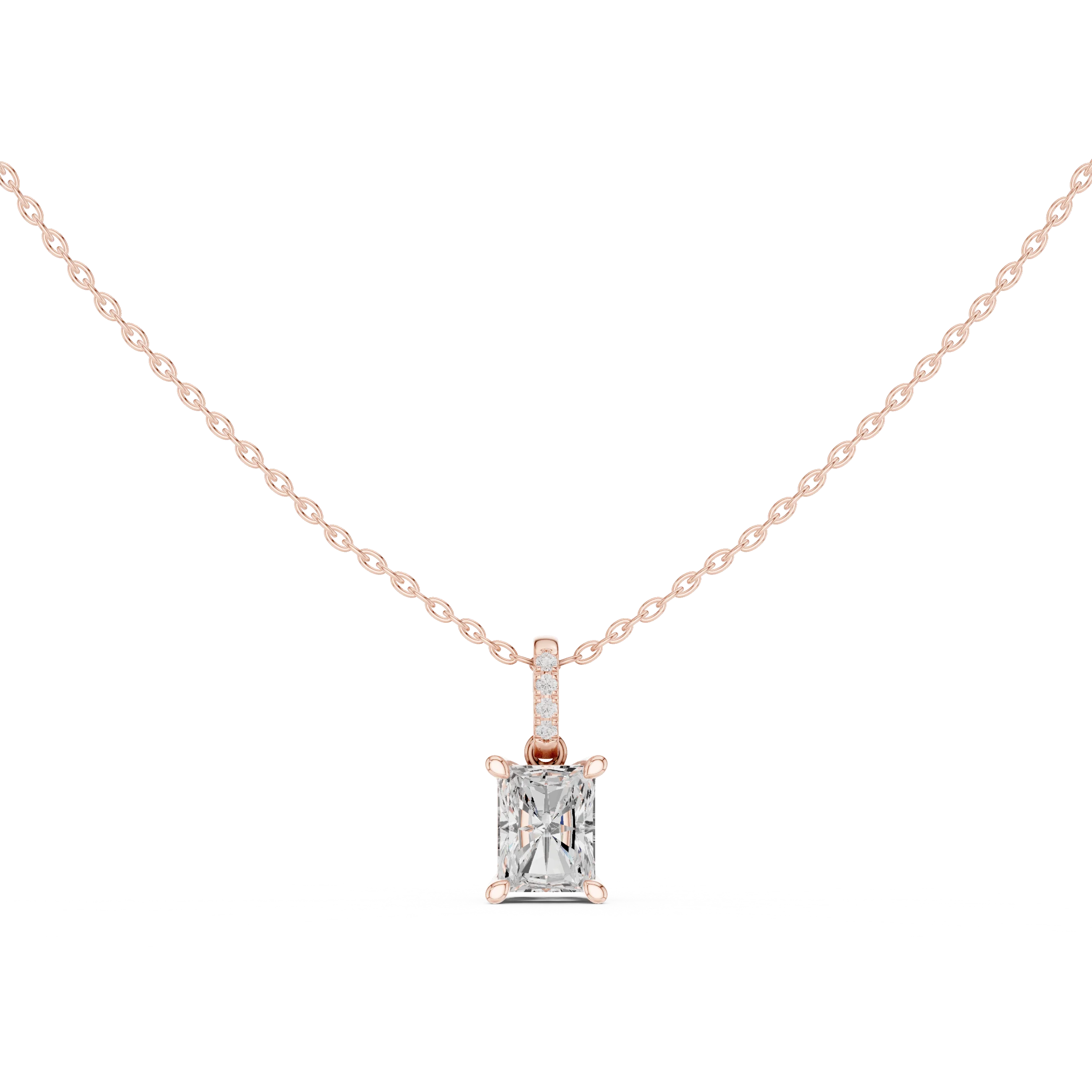 Luminara Radiant Solitaire Diamond Pendant