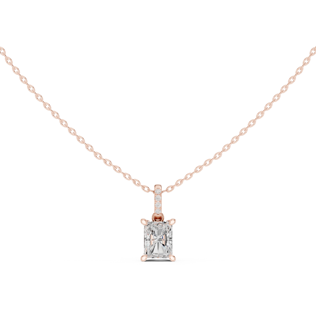 Luminara Radiant Solitaire Diamond Pendant