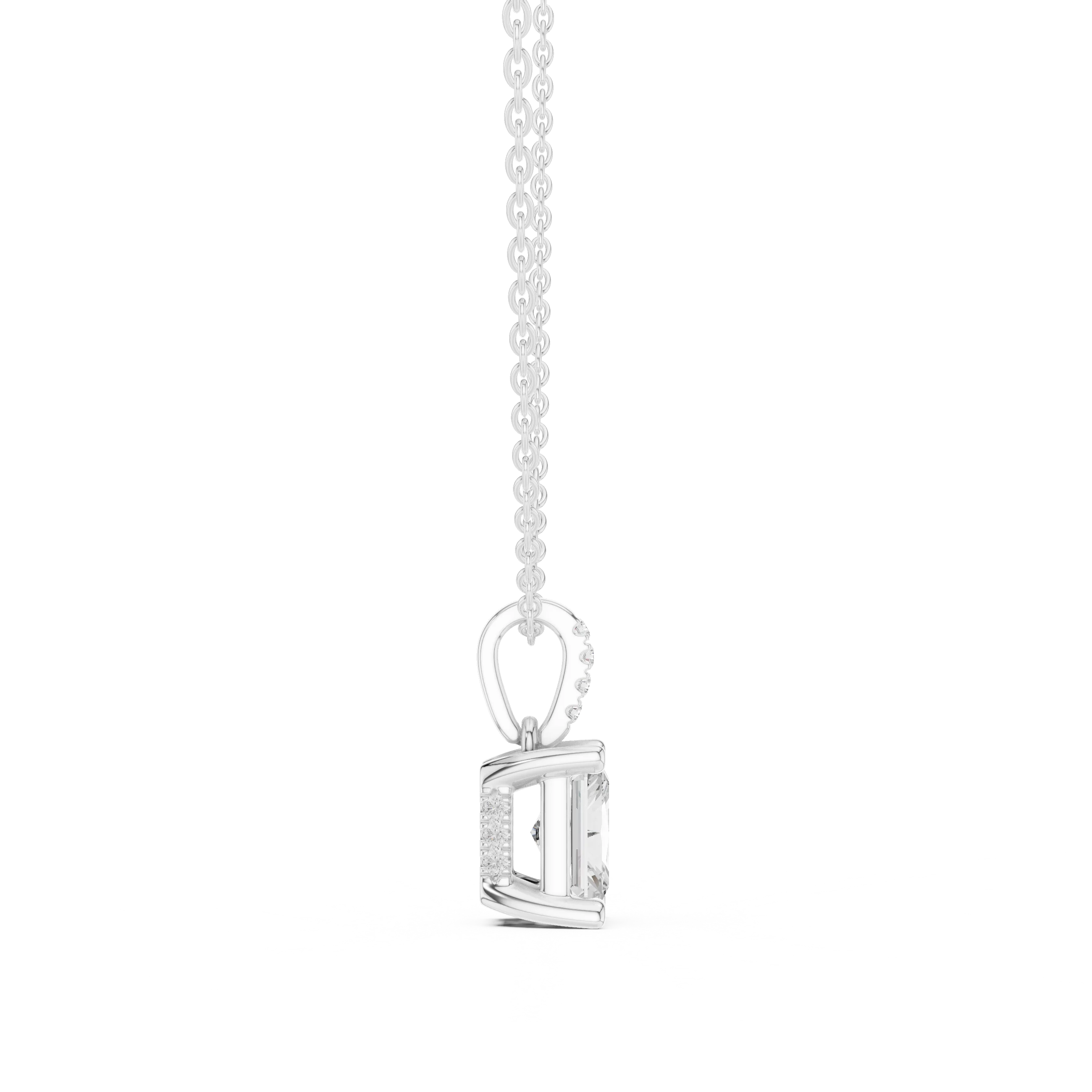 Luminara Radiant Solitaire Diamond Pendant