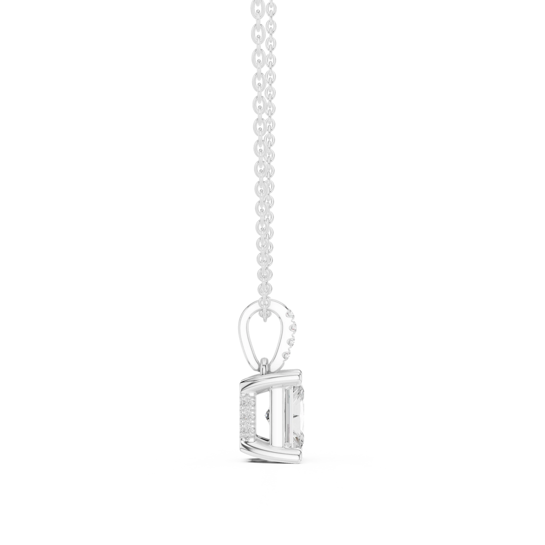 Luminara Radiant Solitaire Diamond Pendant