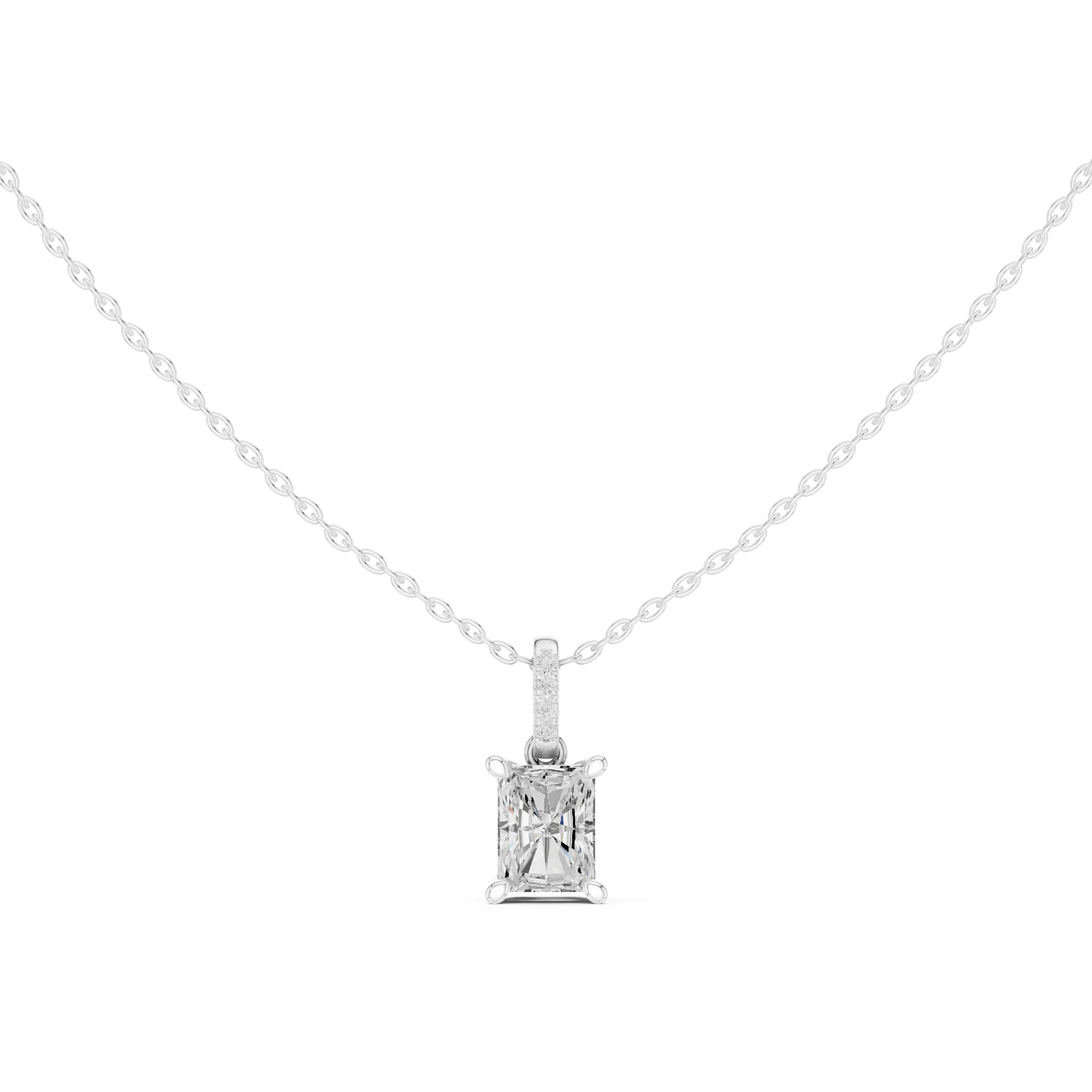 Luminara Radiant Solitaire Diamond Pendant
