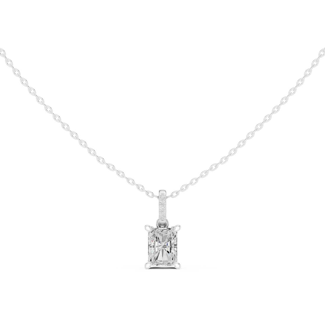 Luminara Radiant Solitaire Diamond Pendant