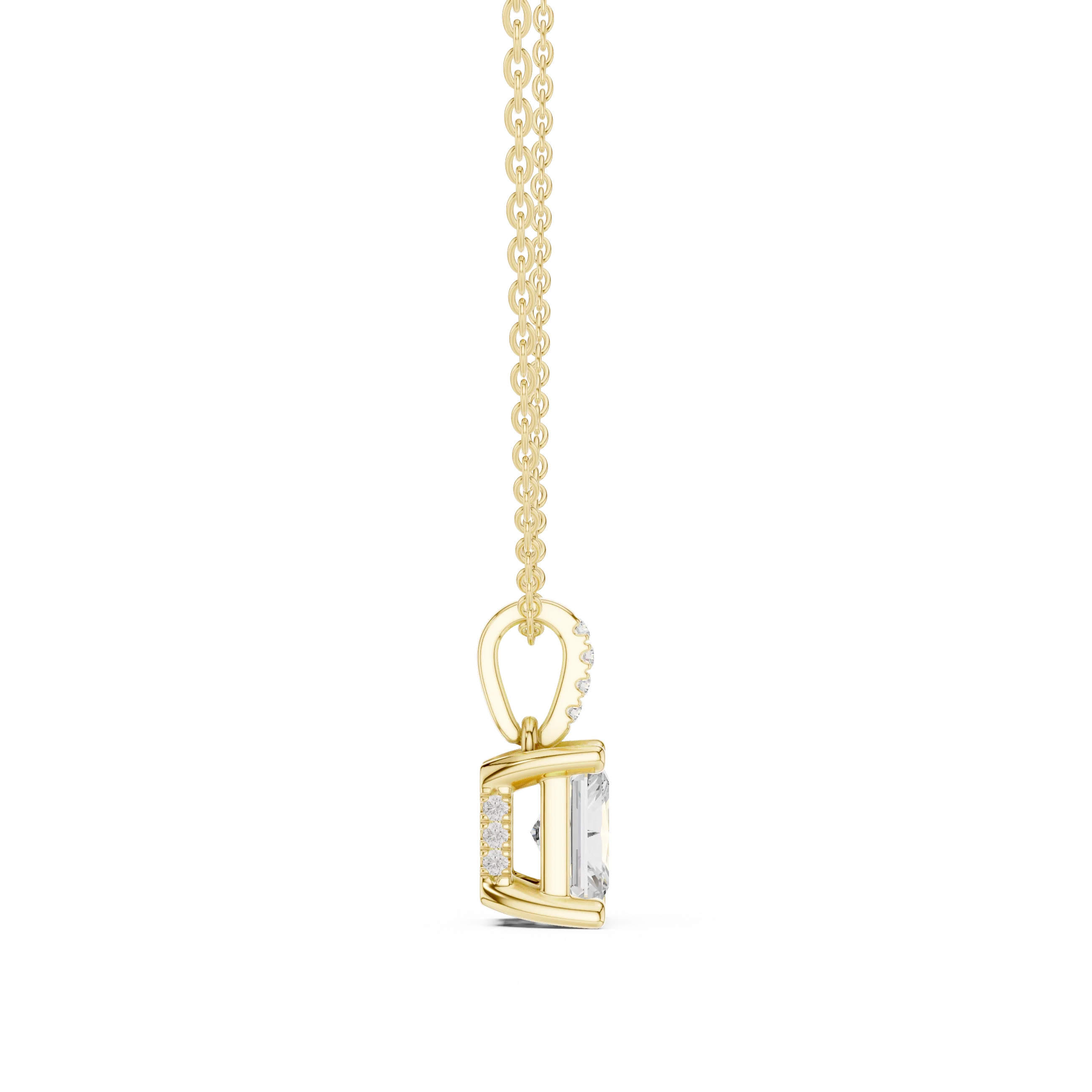 Luminara Radiant Solitaire Diamond Pendant
