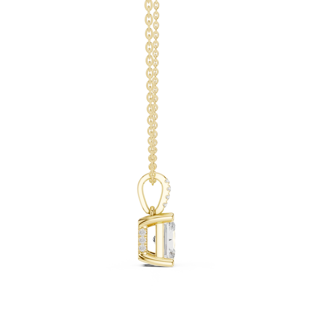 Luminara Radiant Solitaire Diamond Pendant