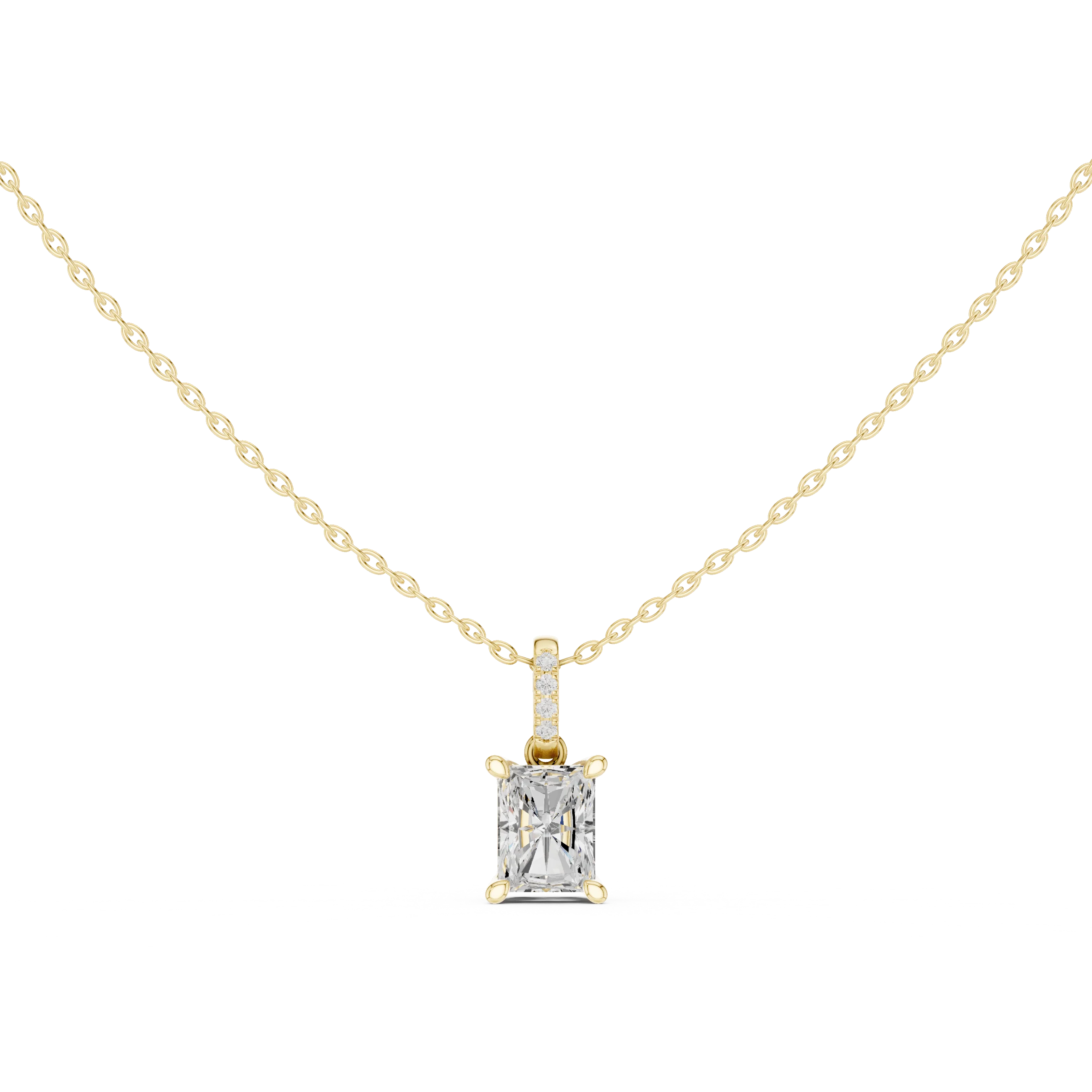 Luminara Radiant Solitaire Diamond Pendant