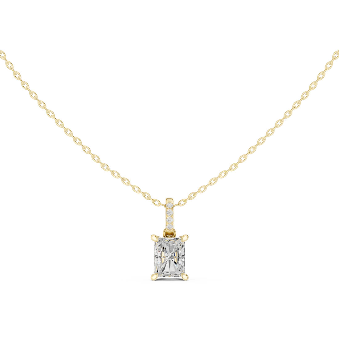 Luminara Radiant Solitaire Diamond Pendant