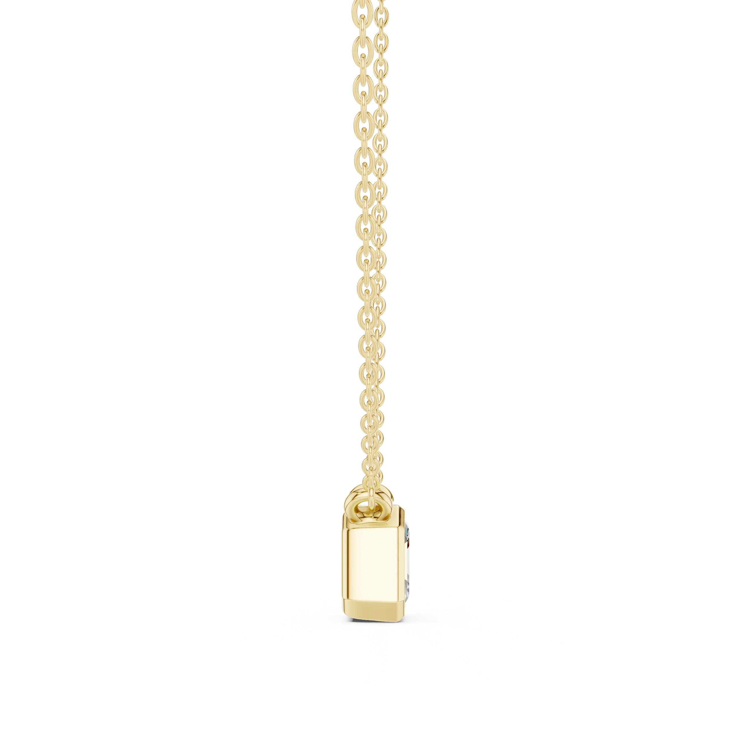 Golden Prism Asscher Bezel Solitaire Diamond Pendant