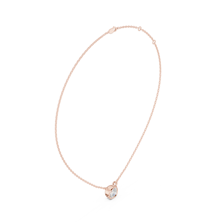 Soft Aura Cushion Bezel Solitaire Diamond Pendant