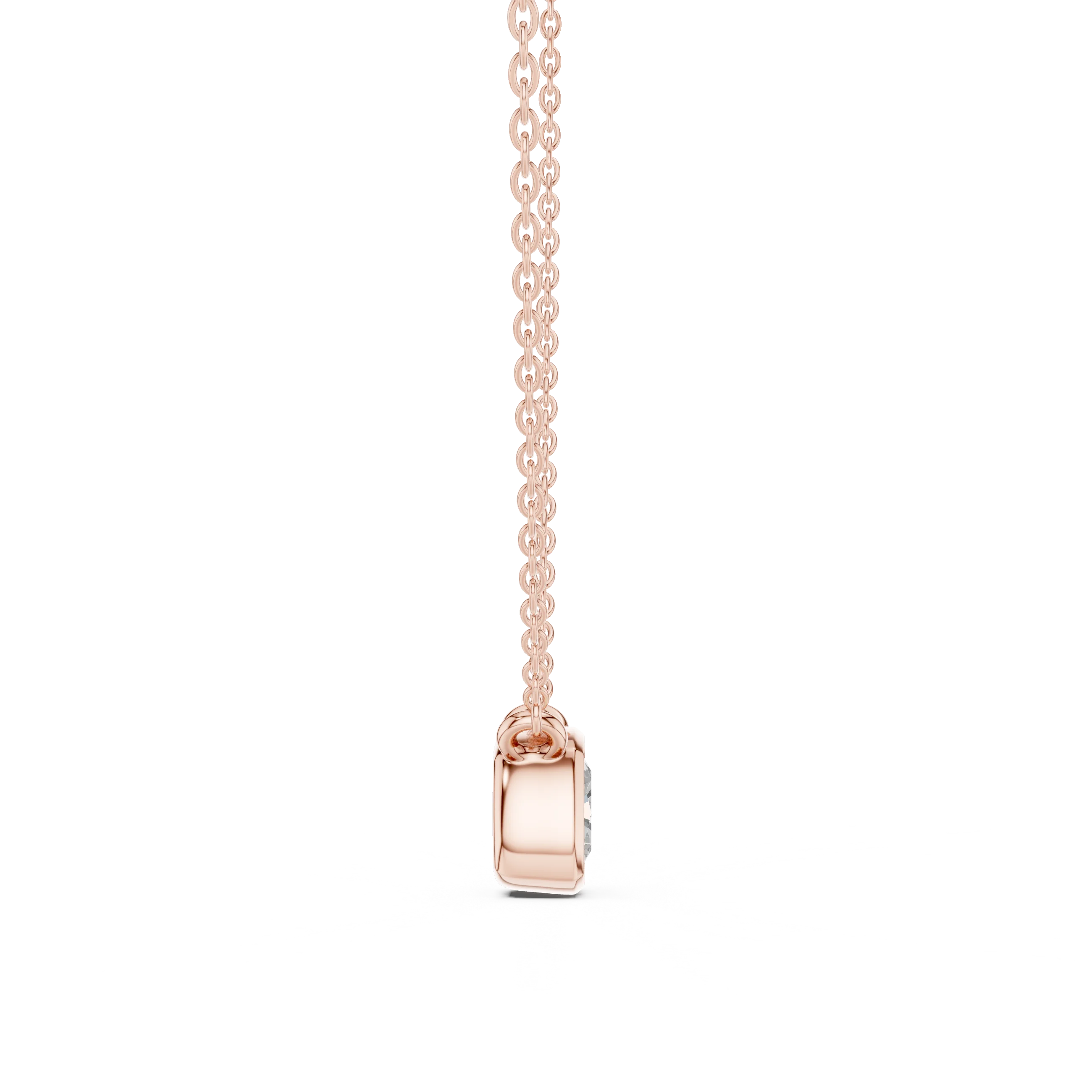 Soft Aura Cushion Bezel Solitaire Diamond Pendant