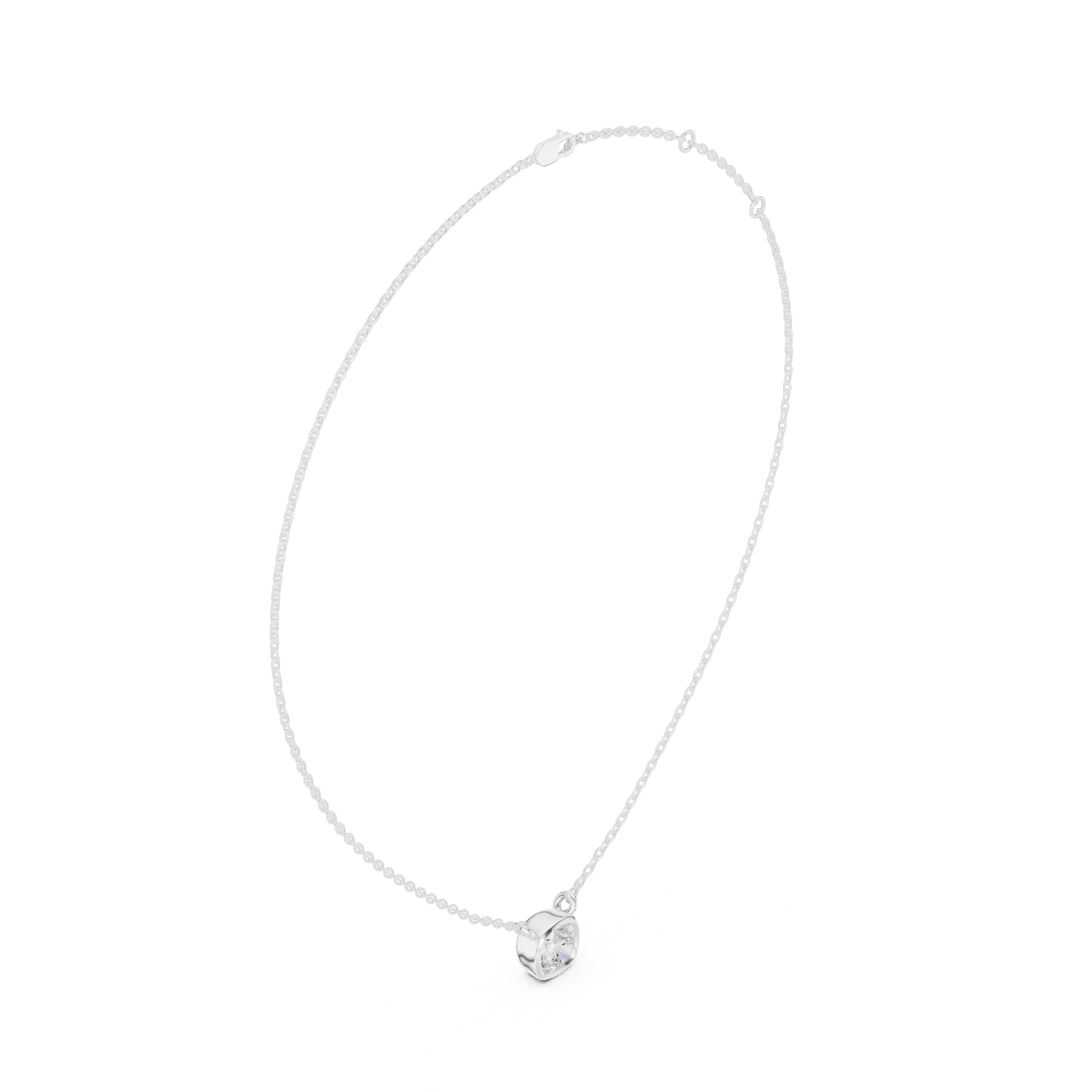 Soft Aura Cushion Bezel Solitaire Diamond Pendant