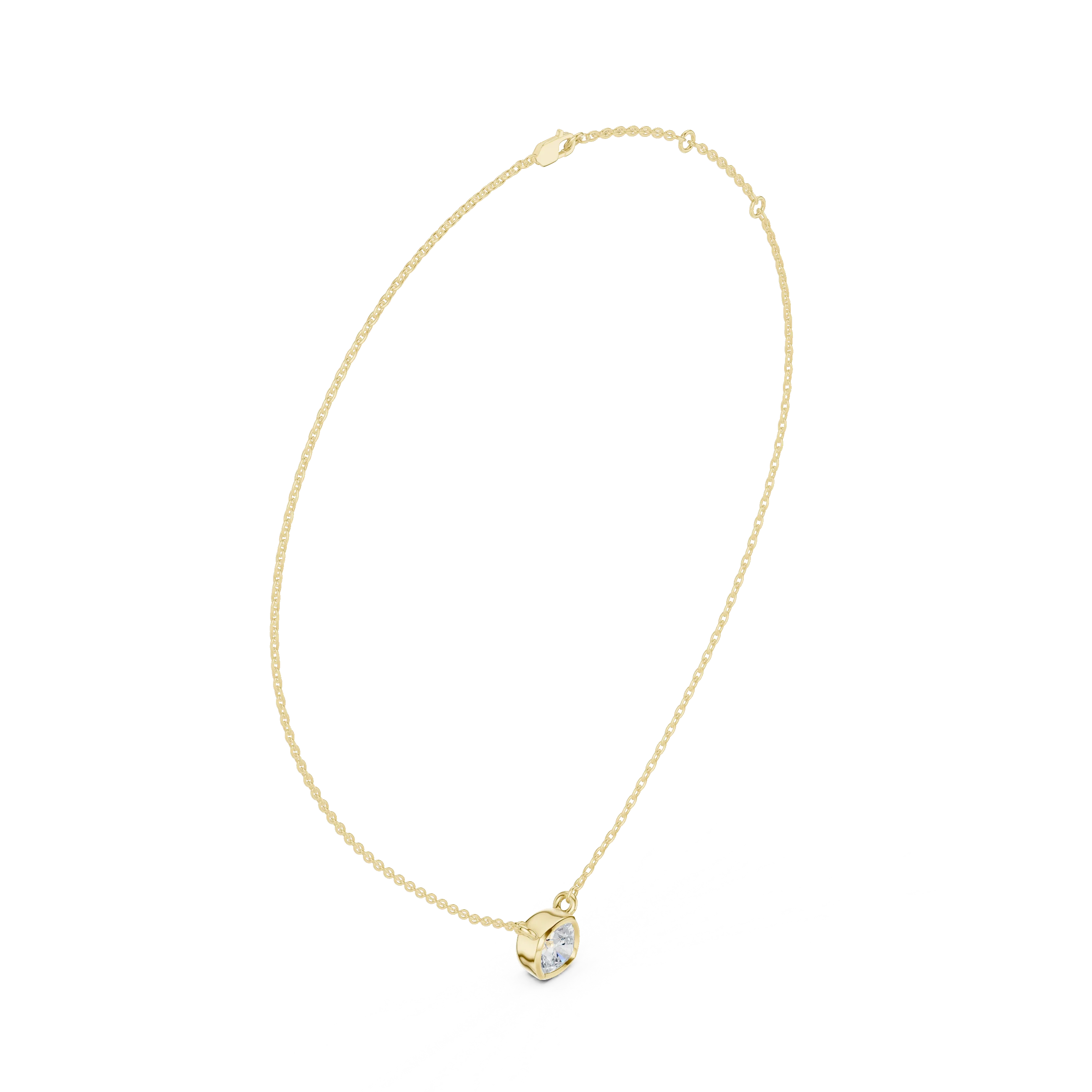 Soft Aura Cushion Bezel Solitaire Diamond Pendant