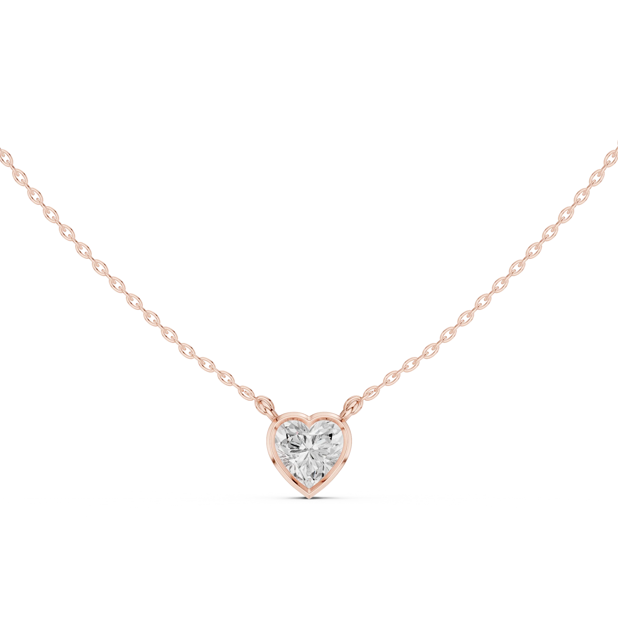 Amour Heart Bezel Solitaire Diamond Pendant