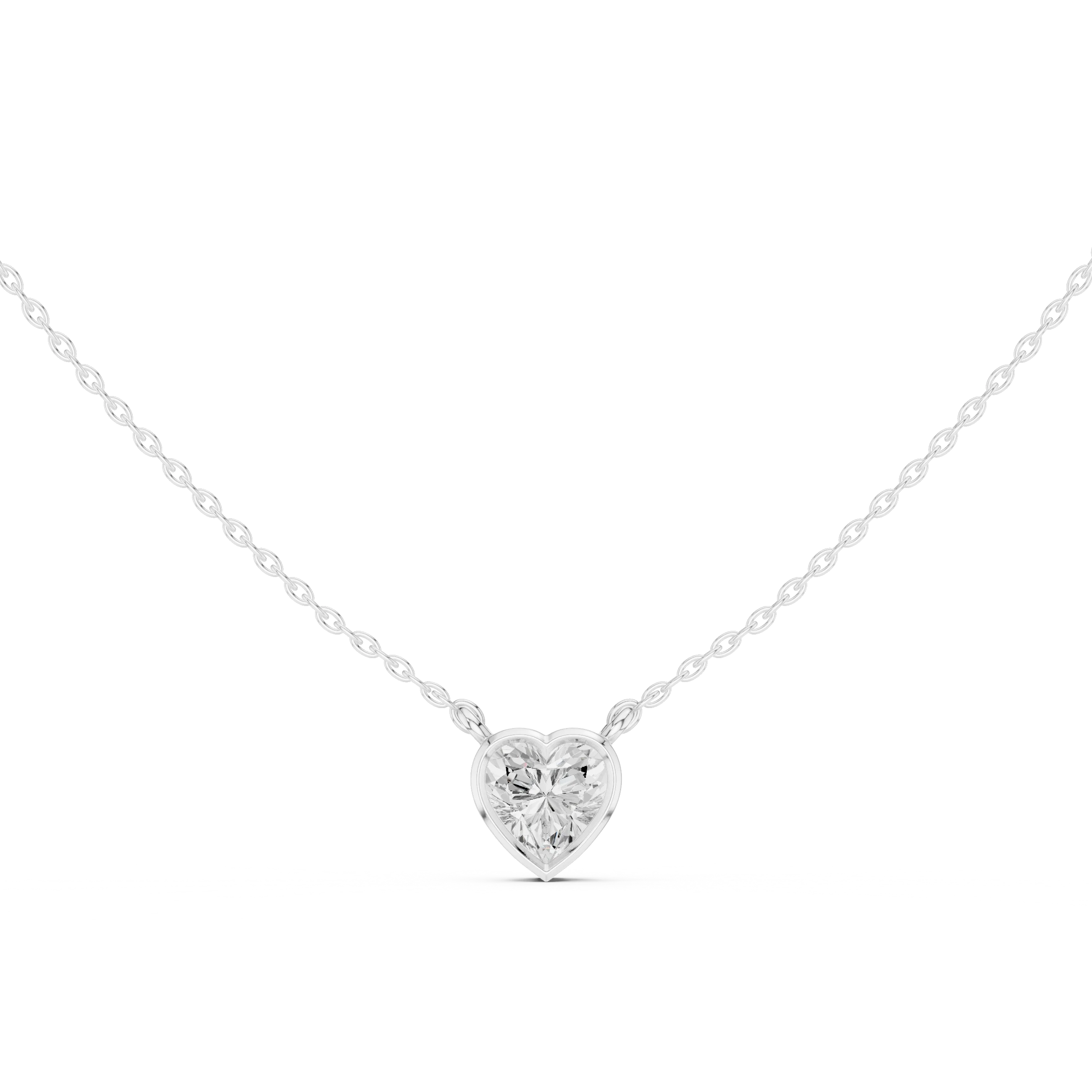 Amour Heart Bezel Solitaire Diamond Pendant