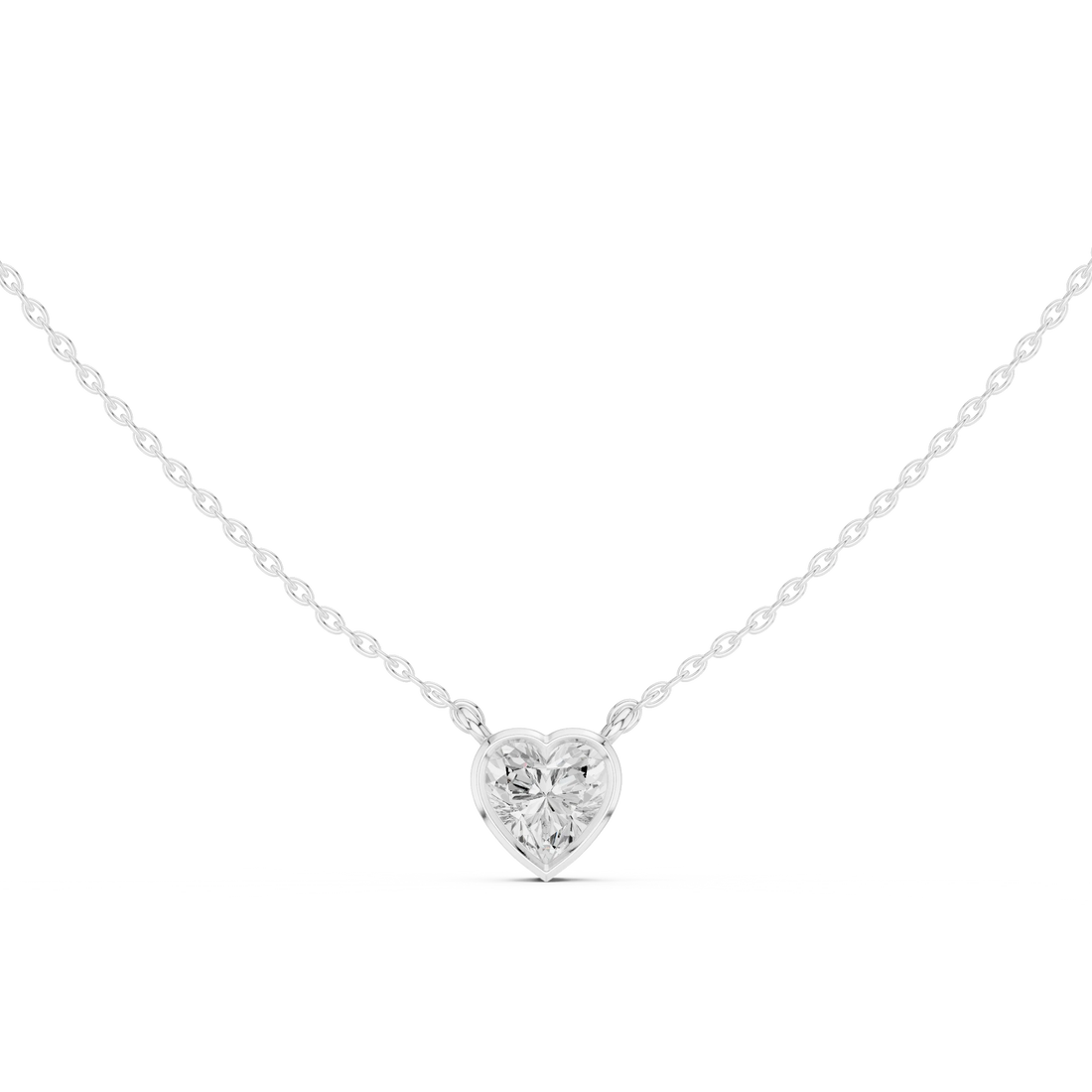 Amour Heart Bezel Solitaire Diamond Pendant