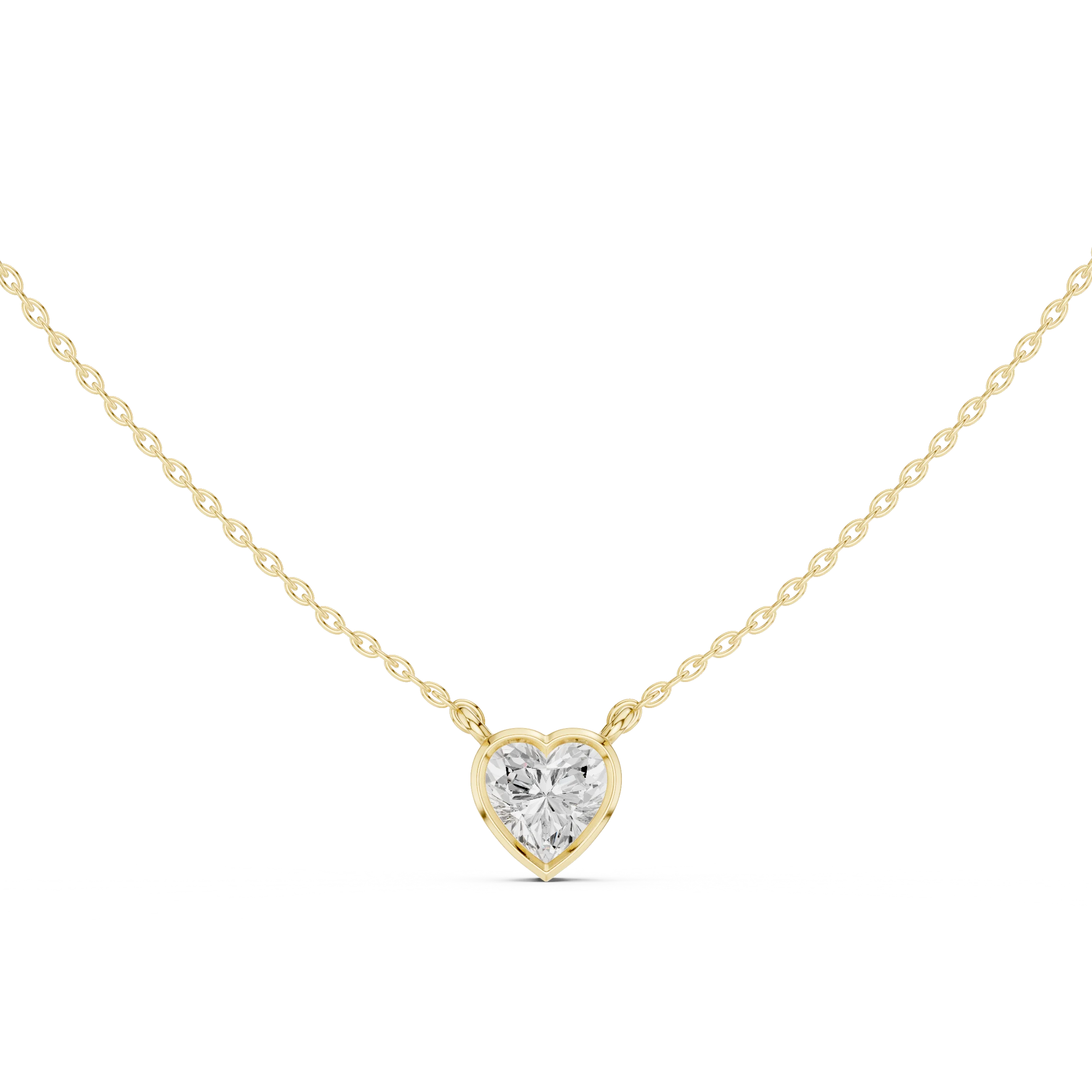 Amour Heart Bezel Solitaire Diamond Pendant