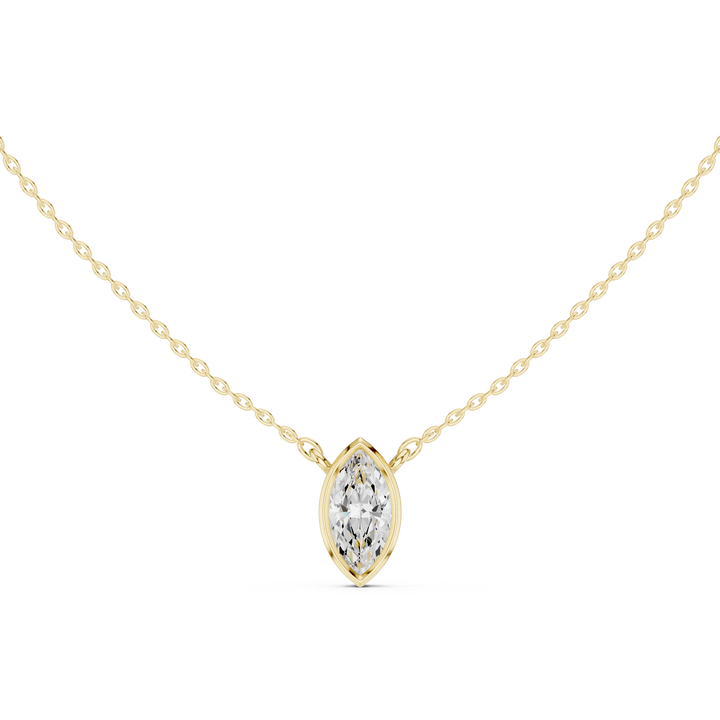 Marquisa Marquise Bezel Solitaire Diamond Pendant