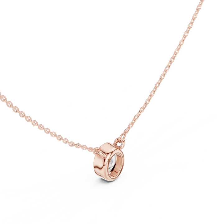Aureva Oval Bezel Solitaire Diamond Pendant